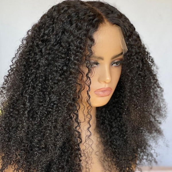 Afro Kinky Curly 13*6 Lace Wig Natural Color  Human Hair Bridger Hair