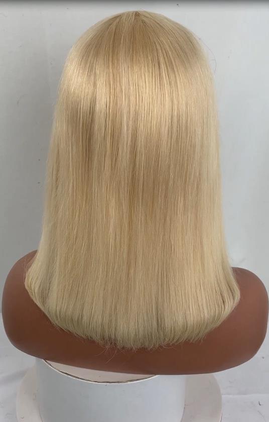 Customized blonde Straight Wig 10inch Bob Wig with Bangs| Bridger Hair®