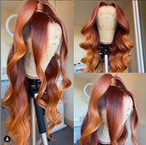 Ombre Orange Loose Wave T Part Lace Front Wig 180 250 Density Available| Bridger Hair®