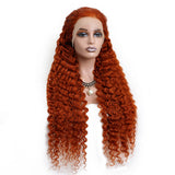 burnt orange curly lace front human hair wigs