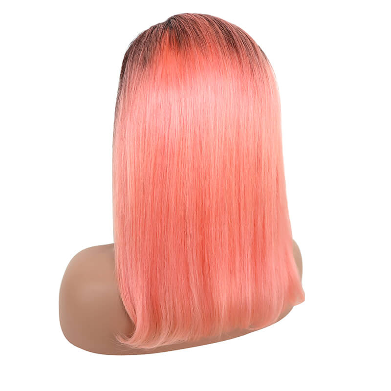 Pink 13*4 Lace Front Wig with Dark Roots / Bridger Hair®