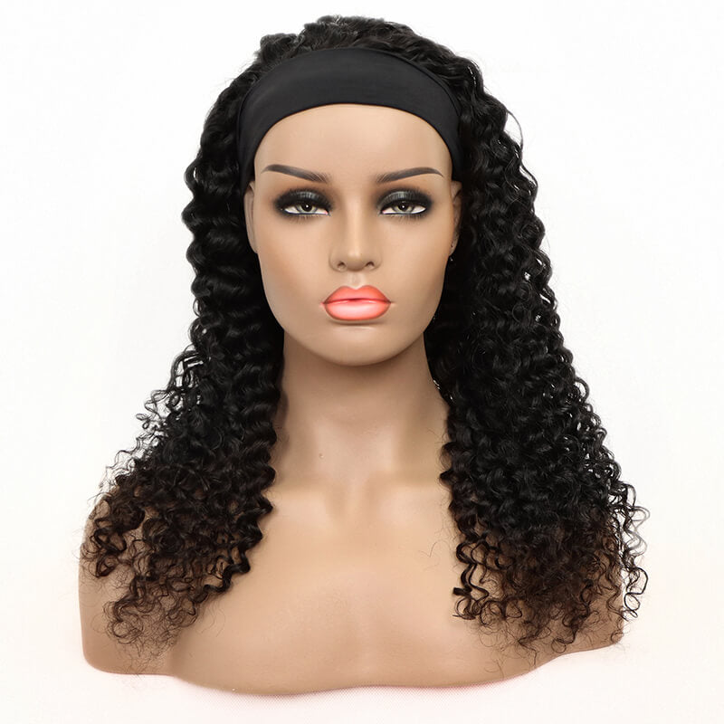 Jerry Curly Headband Wig Human Hair Wig| Bridger Hair