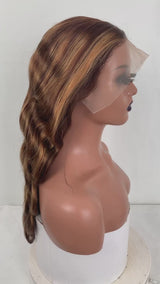 Highlight Brown Body Wave Lace Front Wig  #P4/30 | Bridger Hair