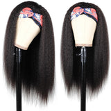 Yaki Straight Headband Wig Human Hair Wig Natural Color| Bridger Hair