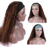 Highlight Curly Headband Wig  #4/27 Color Curly Human Hair Wig | Bridger Hair