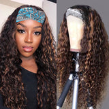 Highlight Curly Headband Wig  #4/27 Color Curly Human Hair Wig | Bridger Hair