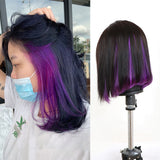 Highlight Purple 13X4 Lace Front Human Hair Wig BRIDGER HAIR