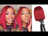 1b-red Short Bob 4*4  Lace Wig | Bridger Hair®