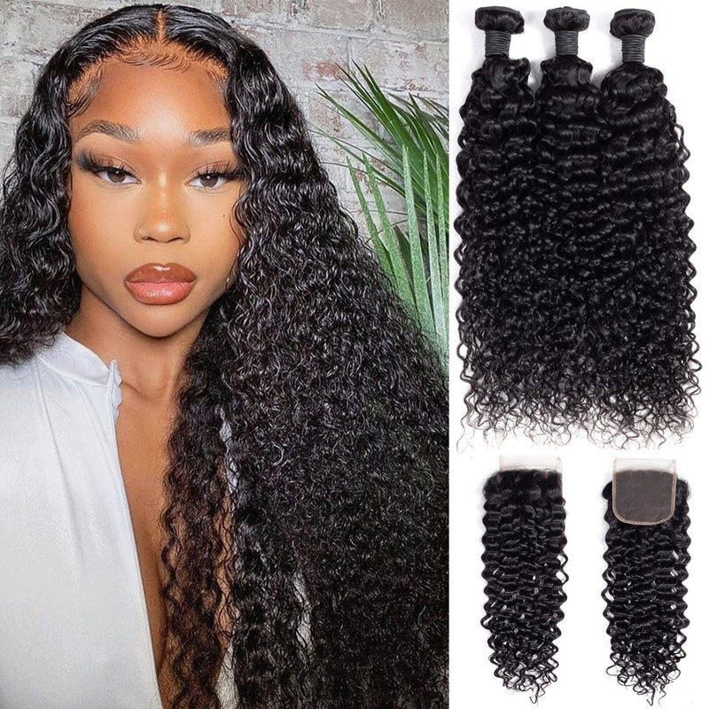 Jerry Curly Hair Bundles with Closure