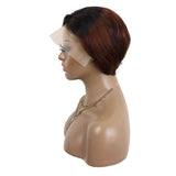 ombre black with brown short wig
