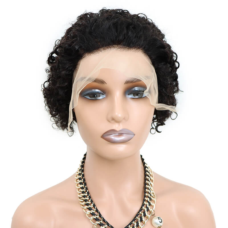 Short Curly Lace Front Human Hair Wig